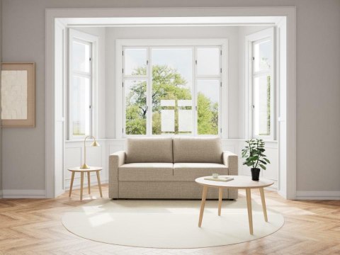 Sofa z funkcją spania Fleury beżowa dwuosobowa do salonu Actona ( Rozmiar: uniwersalny )