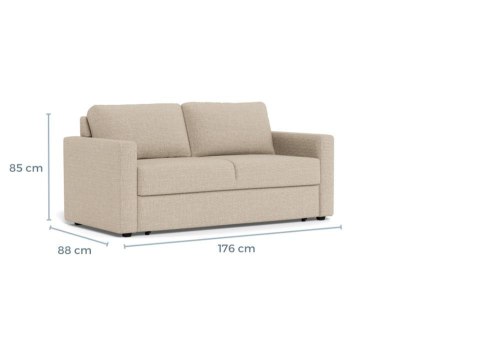 Sofa z funkcją spania Fleury beżowa dwuosobowa do salonu Actona ( Rozmiar: uniwersalny )