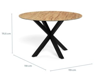 Stół okrągły Heaven 119 cm do jadalni nowoczesny dąb dziki/czarny ( Rozmiar: uniwersalny )