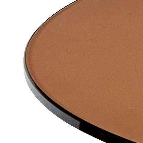 Stolik kawowy Dunsley 45 cm brązowy szklany okrągły do salonu ( Rozmiar: uniwersalny )
