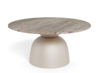 STOLIK KAWOWY OKRĄGŁY 80 CM LUMINA, ŁAWA, SZARY MARMUR, DO SALONU, LOFT