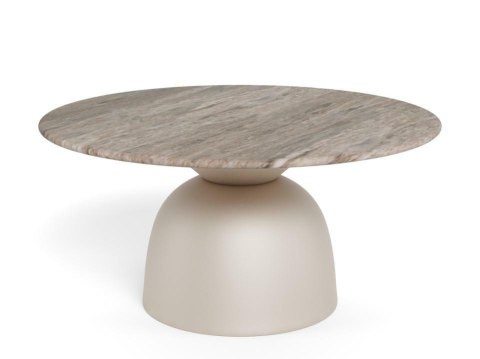 STOLIK KAWOWY OKRĄGŁY 80 CM LUMINA, ŁAWA, SZARY MARMUR, DO SALONU, LOFT