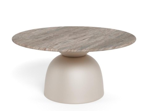 STOLIK KAWOWY OKRĄGŁY 80 CM LUMINA, ŁAWA, SZARY MARMUR, DO SALONU, LOFT