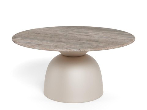 STOLIK KAWOWY OKRĄGŁY 80 CM LUMINA, ŁAWA, SZARY MARMUR, DO SALONU, LOFT