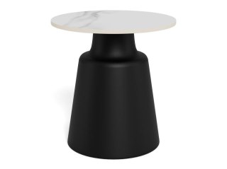 Stolik kawowy Santorini 45 cm biały okrągły nowoczesny do salonu ( Rozmiar: uniwersalny )