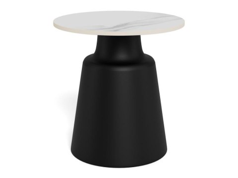 Stolik kawowy Santorini 45 cm biały okrągły nowoczesny do salonu ( Rozmiar: uniwersalny )