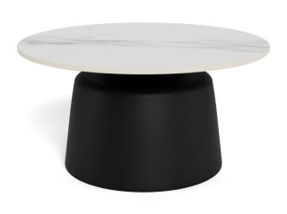 Stolik kawowy Santorini 70 cm okrągły biały ceramiczny do salonu ( Rozmiar: uniwersalny )