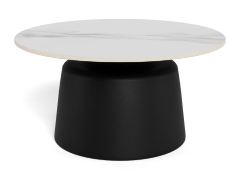 Stolik kawowy Santorini 70 cm okrągły biały ceramiczny do salonu ( Rozmiar: uniwersalny )