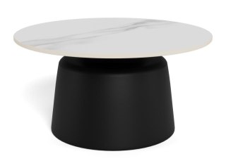 Stolik kawowy Santorini 70 cm okrągły biały ceramiczny do salonu ( Rozmiar: uniwersalny )