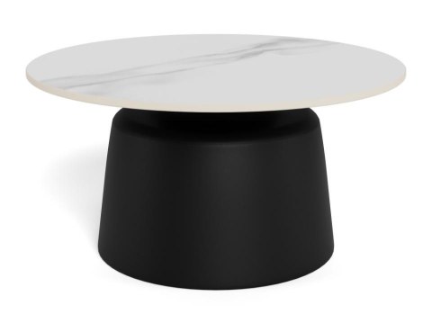 Stolik kawowy Santorini 70 cm okrągły biały ceramiczny do salonu ( Rozmiar: uniwersalny )