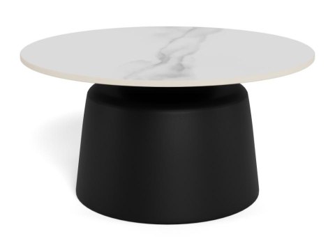 Stolik kawowy Santorini 70 cm okrągły biały ceramiczny do salonu ( Rozmiar: uniwersalny )