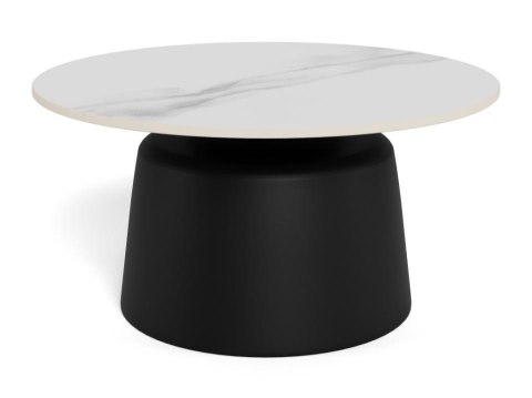 Stolik kawowy Santorini 70 cm okrągły biały ceramiczny do salonu ( Rozmiar: uniwersalny )