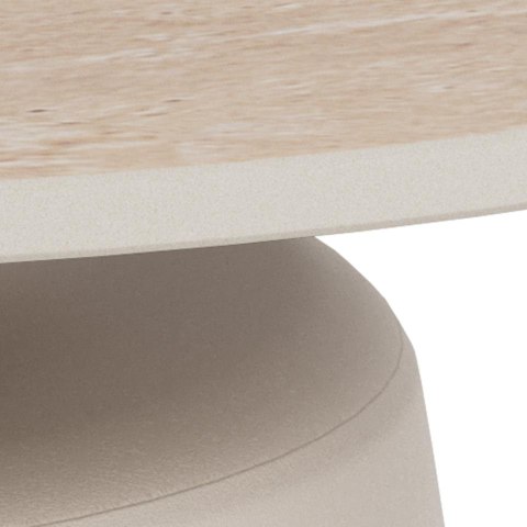 Stolik kawowy Santorini 70 okrągły beżowy ceramiczny do salonu ( Rozmiar: uniwersalny )