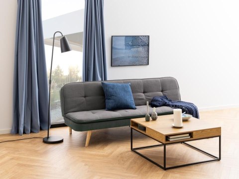 Stolik kawowy Willford kwadratowy loft dąb i czarny do salonu ( Rozmiar: uniwersalny )