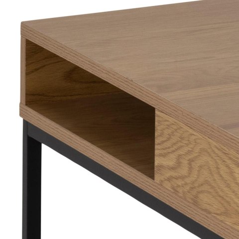 Stolik kawowy Willford kwadratowy loft dąb i czarny do salonu ( Rozmiar: uniwersalny )