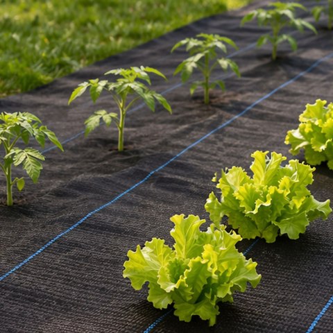 Agrowłóknina czarna agrotkanina UV 90g mata antychwastowa 1,1x50m kołki MulltiGarden