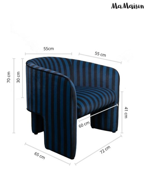 MaMaison fotel JOLIE niebieski / czarny