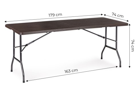Stół cateringowy bankietowy ogrodowy składany 180 cm brązowy MultiGarden