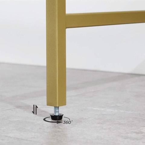 KONSOLA STOLIK LUVIA, ZŁOTY, SZKLANY, LOFT, DO SALONU, Z PÓŁKĄ, 100 CM