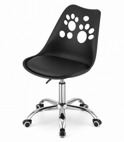 KRZESŁO OBROTOWE MODULUS, CZARNE, EKOSKÓRA, TAPICEROWANE, DO SALONU