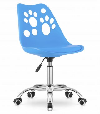 KRZESŁO OBROTOWE MODULUS, NIEBIESKIE, EKOSKÓRA, DO SALONU, NOWOCZESNE