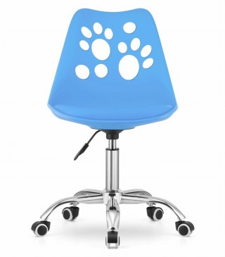 KRZESŁO OBROTOWE MODULUS, NIEBIESKIE, EKOSKÓRA, DO SALONU, NOWOCZESNE