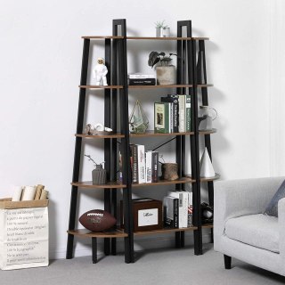 REGAŁ NA KSIĄŻKI BASTIDE, 5 PÓŁEK, LOFT, INDUSTRIALNY, DO SALONU, 172 CM