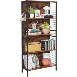 REGAŁ RUSTIQUE NA KSIĄŻKI, LOFT, INDUSTRIALNY, DO SALONU, SZAFKA, 155 CM