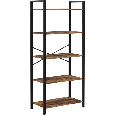 REGAŁ CHATEAU, NA KSIĄŻKI, 5 PÓŁEK, LOFT, INDUSTRIALNY, DO SALONU, OTWARTY