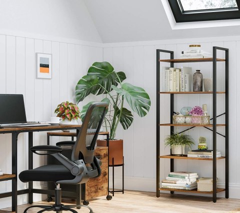 REGAŁ CHATEAU, NA KSIĄŻKI, 5 PÓŁEK, LOFT, INDUSTRIALNY, DO SALONU, OTWARTY