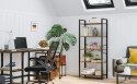 REGAŁ CHATEAU, NA KSIĄŻKI, 5 PÓŁEK, LOFT, INDUSTRIALNY, DO SALONU, OTWARTY