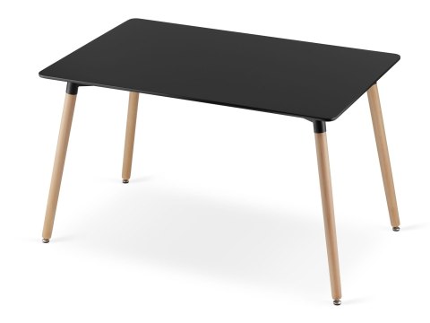 STÓŁ PROSTOKĄTNY MODUS, 120X80, CZARNY, DO JADALNI, SALONU, BUKOWE NOGI