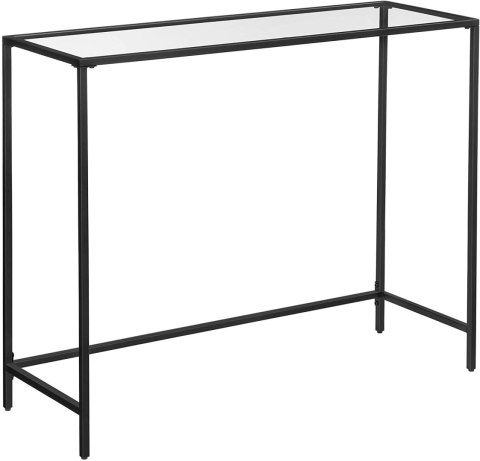 KONSOLA AURAE, STOLIK KAWOWY, LAWA, CZARNY, LOFT, DO SALONU, Z PÓŁKĄ 100 CM