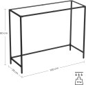 KONSOLA AURAE, STOLIK KAWOWY, LAWA, CZARNY, LOFT, DO SALONU, Z PÓŁKĄ 100 CM