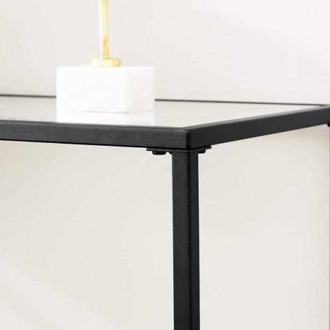 KONSOLA AURAE, STOLIK KAWOWY, LAWA, CZARNY, LOFT, DO SALONU, Z PÓŁKĄ 100 CM