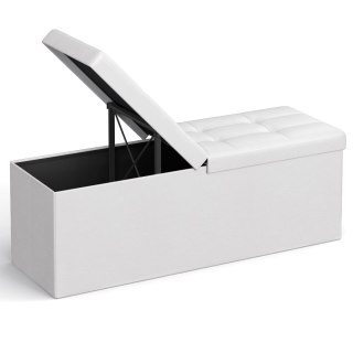 PUFA LUMINOS, SKRZYNIA, KUFER, SIEDZISKO, PODNÓŻEK, BIAŁA, DO SALONU, LOFT
