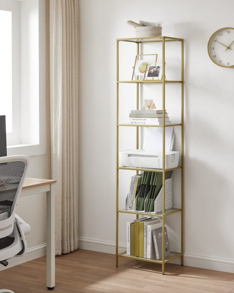 REGAŁ AURELIA NA KSIĄŻKI, PÓŁKA DO SALONU, LOFT, BIUROWY, OTWARTY, 177 CM