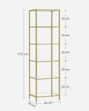 REGAŁ AURELIA NA KSIĄŻKI, PÓŁKA DO SALONU, LOFT, BIUROWY, OTWARTY, 177 CM
