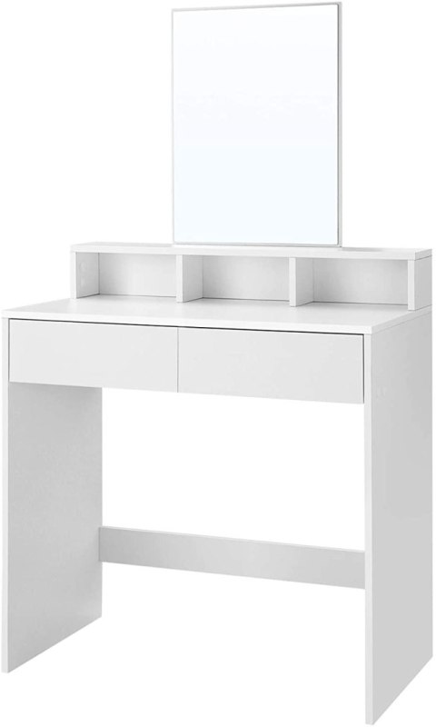 TOALETKA BIAŁA LUMINA, LUSTRO, SZUFLADY, STYL SKANDYNAWSKI, DO SYPIALNI