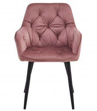 KRZESŁO TAPICEROWANE RÓŻOWE ELEGANZA, WELUROWE, DO SALONU, JADALNI, VELVET