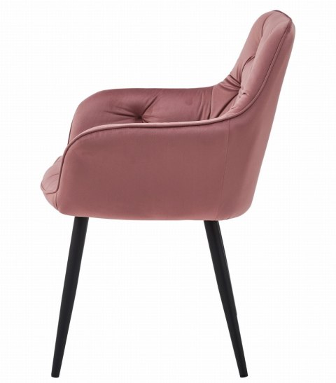 KRZESŁO TAPICEROWANE RÓŻOWE ELEGANZA, WELUROWE, DO SALONU, JADALNI, VELVET