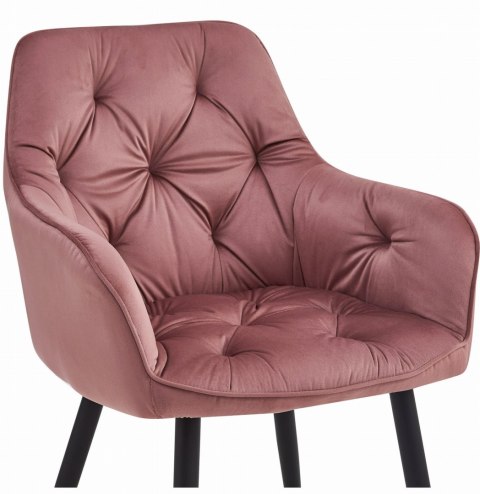KRZESŁO TAPICEROWANE RÓŻOWE ELEGANZA, WELUROWE, DO SALONU, JADALNI, VELVET