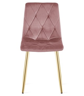 KRZESŁO TAPICEROWANE AURA, RÓŻOWE, WELUROWE, VELVET, GLAMOUR, SALON, KUCHNI