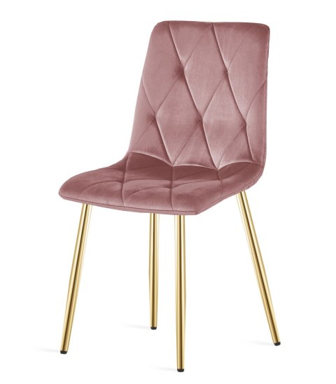 KRZESŁO TAPICEROWANE AURA, RÓŻOWE, WELUROWE, VELVET, GLAMOUR, SALON, KUCHNI