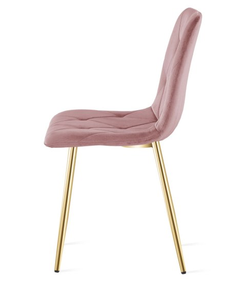 KRZESŁO TAPICEROWANE AURA, RÓŻOWE, WELUROWE, VELVET, GLAMOUR, SALON, KUCHNI