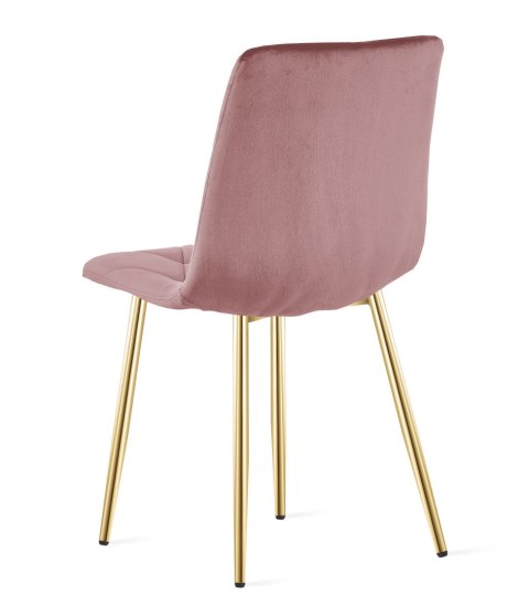 KRZESŁO TAPICEROWANE AURA, RÓŻOWE, WELUROWE, VELVET, GLAMOUR, SALON, KUCHNI
