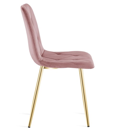 KRZESŁO TAPICEROWANE AURA, RÓŻOWE, WELUROWE, VELVET, GLAMOUR, SALON, KUCHNI