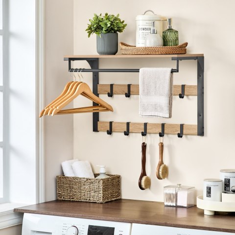 PÓŁKA WISZĄCA ŚCIENNA VERCENE, DĄB SONOMA, LOFT, DO SALONU, 65 CM