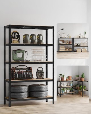 REGAŁ LUMINESSE, 5 PÓŁEK, LOFT, INDUSTRIALNY, DO SALONU, NA KSIĄŻKI, 200 CM