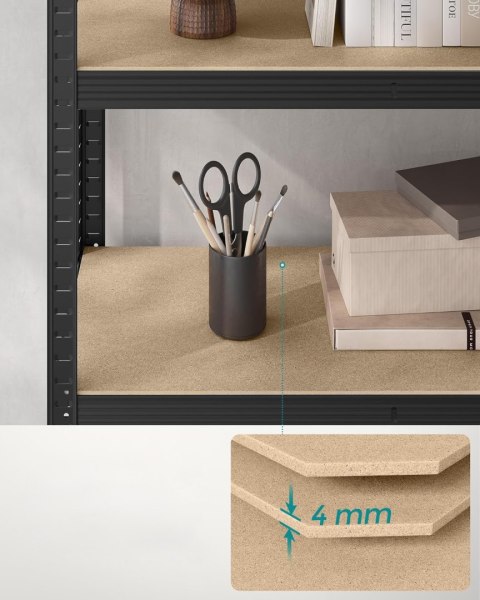 REGAŁ LUMINESSE, 5 PÓŁEK, LOFT, INDUSTRIALNY, DO SALONU, NA KSIĄŻKI, 200 CM